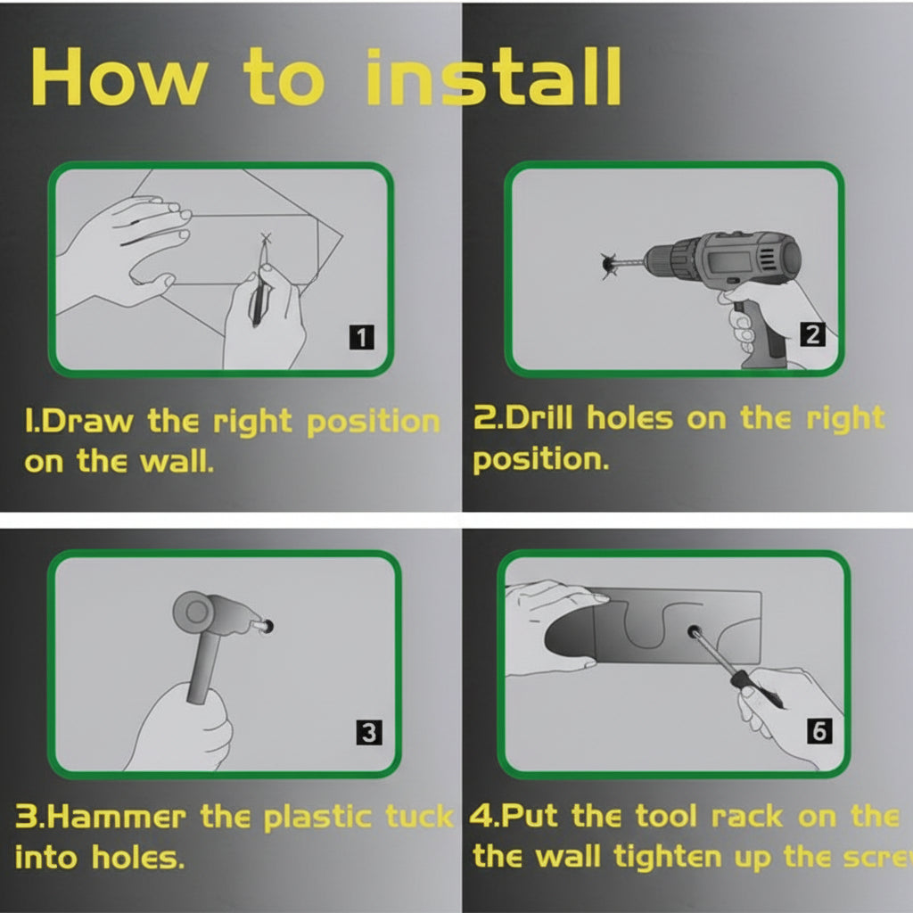 Wall-Mounted Broom & Mop Holder