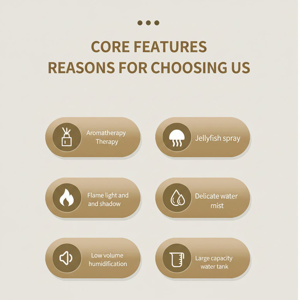List of core features for choosing a product on a beige background