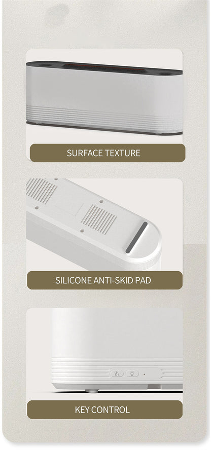 White electronic device with silicone anti-skid pad on a textured surface