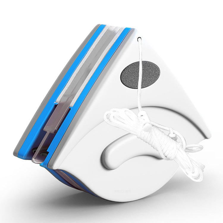 White and blue electronic device on a white background