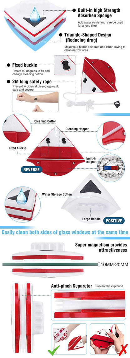 Product features and benefits of a cleaning tool with text and icons.
