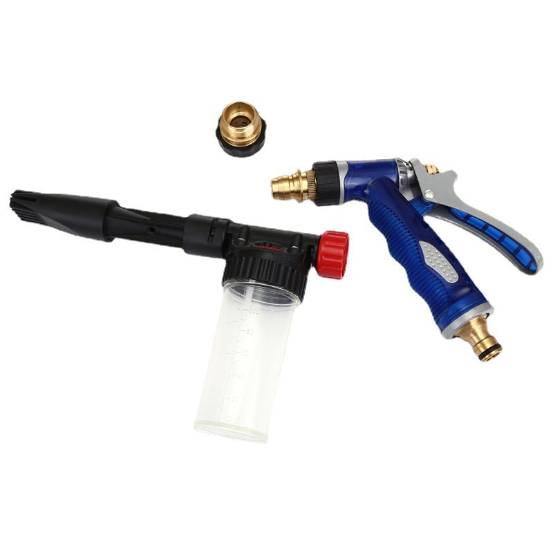 Foam cannon and nozzle for car washing on a white background