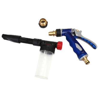 Foam cannon and nozzle for car washing on a white background