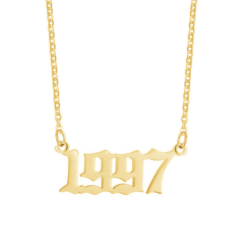 18K Stainless Steel 1990-2020 Year Necklace