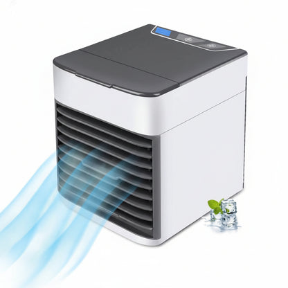 Portable air conditioner with cooling effect on a white background