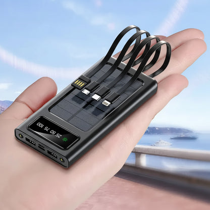 Solar Power Bank 20000mAh with Built-in Cables