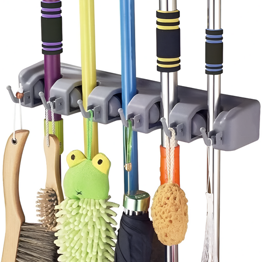 Wall-Mounted Broom & Mop Holder