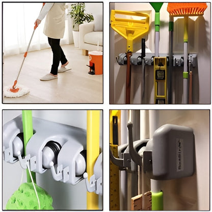 Wall-Mounted Broom & Mop Holder